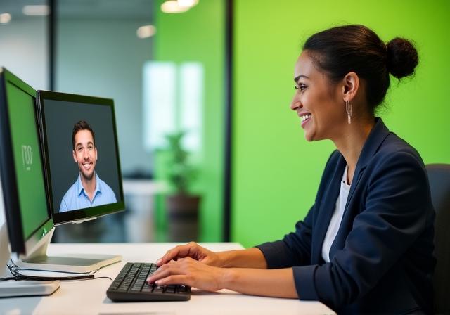 Account manager helping a client